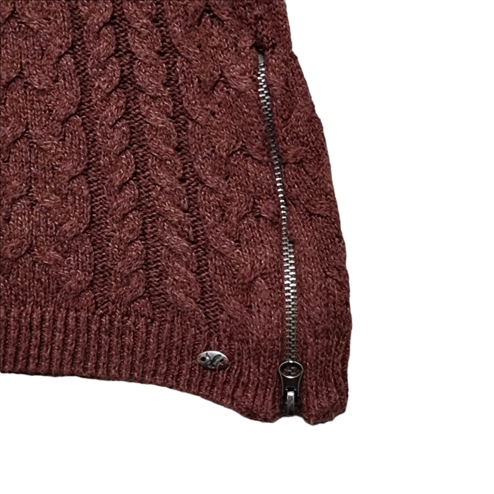 American Eagle Crew Neck Cable Knit Zip Side Sweater - Small - Picture 6 of 8